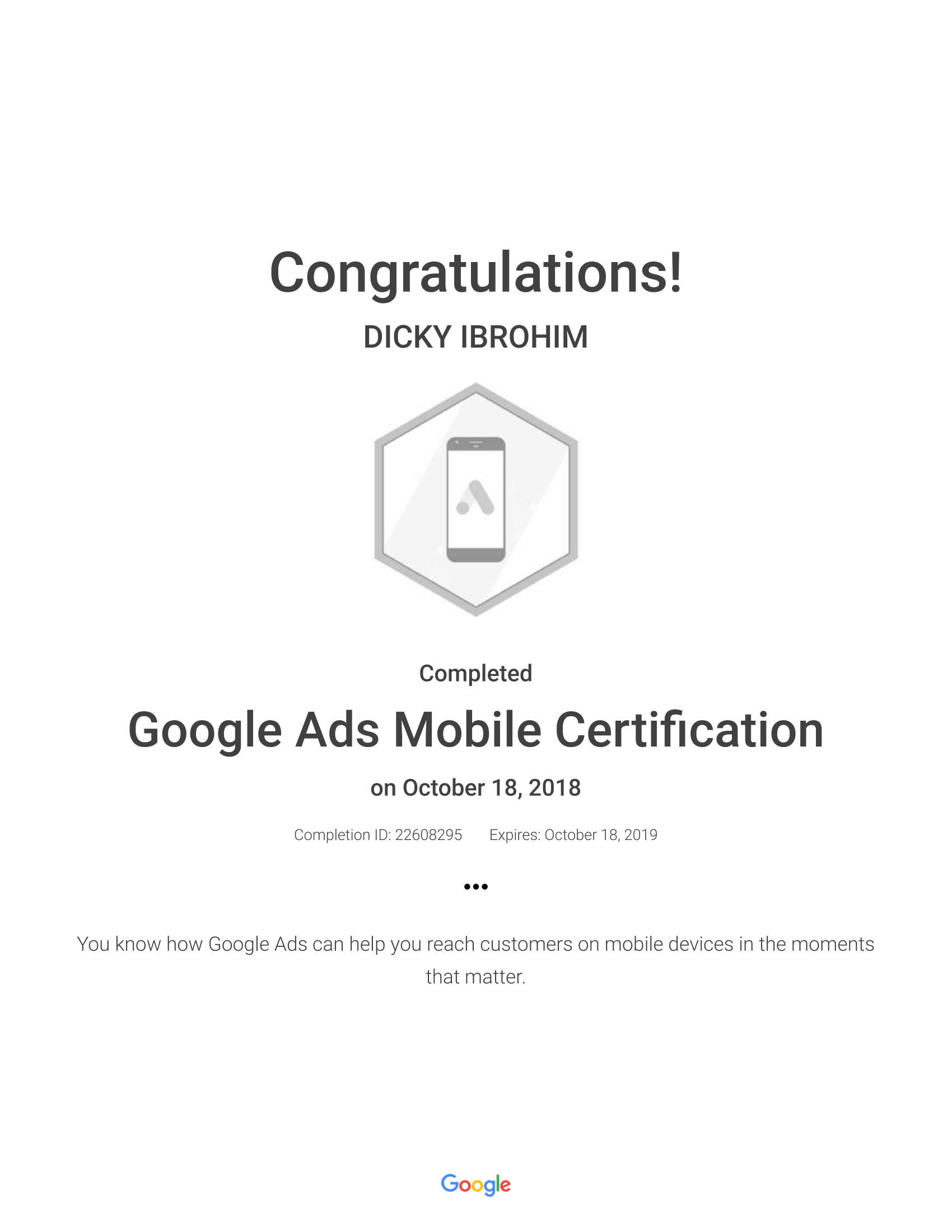 google ads mobile certification