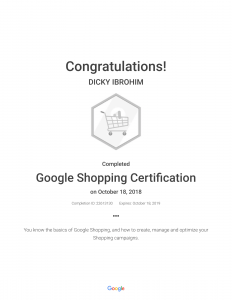 google shopping certification