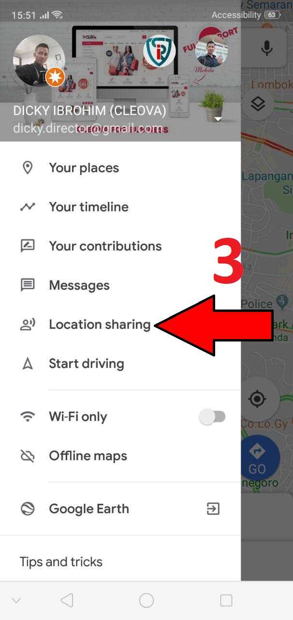 share lokasi di google map