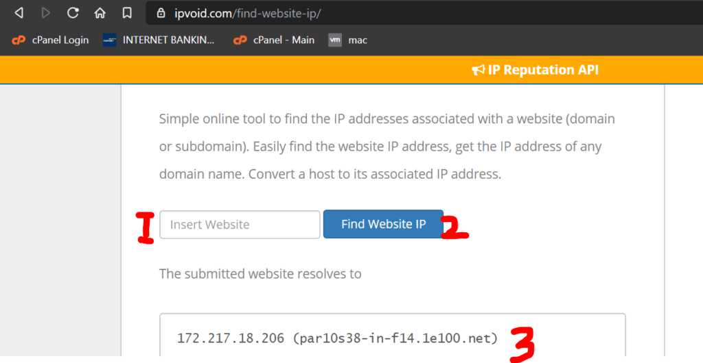 Cara cek IP hosting Cara cek IP Hosting dengan ipvoid