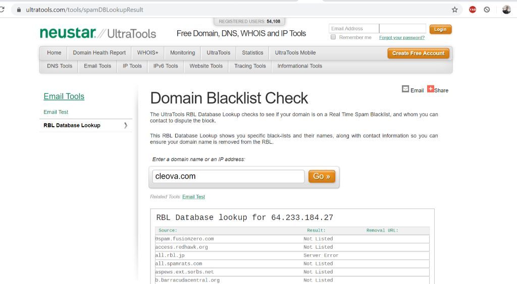 ultra tools rbl, cek situs dari blacklist, cara cek situs di blacklist